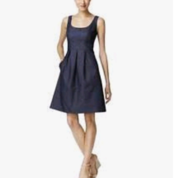 Nine West Navy Blue Fit and Flair Dress - Picture 3 of 5